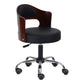 Modern Rotatable Backrest Counter Stool Steel Household Bar Stool with Pulley and Cushion Black 1 Piece Clearhalo 'Bar Furniture' 'Bar Stools' 'bar_stools' 'furn' 'furn_bar_stools' 'furniture_bar_stools' 'Kitchen & Dining Furniture' 'kitchen&dining_furn' 'kitchen' 'kitchen_furn' Furniture' 4329398