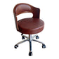 Modern Rotatable Backrest Counter Stool Steel Household Bar Stool with Pulley and Cushion Light Brown 1 Piece Clearhalo 'Bar Furniture' 'Bar Stools' 'bar_stools' 'furn' 'furn_bar_stools' 'furniture_bar_stools' 'Kitchen & Dining Furniture' 'kitchen&dining_furn' 'kitchen' 'kitchen_furn' Furniture' 4329400