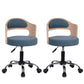 Modern Rotatable Backrest Counter Stool Steel Household Bar Stool with Pulley and Cushion Ocean Blue 2 Piece Set Clearhalo 'Bar Furniture' 'Bar Stools' 'bar_stools' 'furn' 'furn_bar_stools' 'furniture_bar_stools' 'Kitchen & Dining Furniture' 'kitchen&dining_furn' 'kitchen' 'kitchen_furn' Furniture' 4329410
