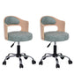 Modern Rotatable Backrest Counter Stool Steel Household Bar Stool with Pulley and Cushion Turquoise 2 Piece Set Clearhalo 'Bar Furniture' 'Bar Stools' 'bar_stools' 'furn' 'furn_bar_stools' 'furniture_bar_stools' 'Kitchen & Dining Furniture' 'kitchen&dining_furn' 'kitchen' 'kitchen_furn' Furniture' 4329412