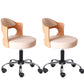 Modern Rotatable Backrest Counter Stool Steel Household Bar Stool with Pulley and Cushion White 2 Piece Set Clearhalo 'Bar Furniture' 'Bar Stools' 'bar_stools' 'furn' 'furn_bar_stools' 'furniture_bar_stools' 'Kitchen & Dining Furniture' 'kitchen&dining_furn' 'kitchen' 'kitchen_furn' Furniture' 4329416