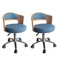 Modern Rotatable Backrest Counter Stool Steel Household Bar Stool with Pulley and Cushion Light Blue 2 Piece Set Clearhalo 'Bar Furniture' 'Bar Stools' 'bar_stools' 'furn' 'furn_bar_stools' 'furniture_bar_stools' 'Kitchen & Dining Furniture' 'kitchen&dining_furn' 'kitchen' 'kitchen_furn' Furniture' 4329418