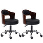 Modern Rotatable Backrest Counter Stool Steel Household Bar Stool with Pulley and Cushion Black 2 Piece Set Clearhalo 'Bar Furniture' 'Bar Stools' 'bar_stools' 'furn' 'furn_bar_stools' 'furniture_bar_stools' 'Kitchen & Dining Furniture' 'kitchen&dining_furn' 'kitchen' 'kitchen_furn' Furniture' 4329419
