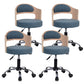 Modern Rotatable Backrest Counter Stool Steel Household Bar Stool with Pulley and Cushion Ocean Blue 4 Piece Set Clearhalo 'Bar Furniture' 'Bar Stools' 'bar_stools' 'furn' 'furn_bar_stools' 'furniture_bar_stools' 'Kitchen & Dining Furniture' 'kitchen&dining_furn' 'kitchen' 'kitchen_furn' Furniture' 4329431
