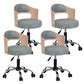 Modern Rotatable Backrest Counter Stool Steel Household Bar Stool with Pulley and Cushion Turquoise 4 Piece Set Clearhalo 'Bar Furniture' 'Bar Stools' 'bar_stools' 'furn' 'furn_bar_stools' 'furniture_bar_stools' 'Kitchen & Dining Furniture' 'kitchen&dining_furn' 'kitchen' 'kitchen_furn' Furniture' 4329433