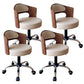 Modern Rotatable Backrest Counter Stool Steel Household Bar Stool with Pulley and Cushion Off-White 4 Piece Set Clearhalo 'Bar Furniture' 'Bar Stools' 'bar_stools' 'furn' 'furn_bar_stools' 'furniture_bar_stools' 'Kitchen & Dining Furniture' 'kitchen&dining_furn' 'kitchen' 'kitchen_furn' Furniture' 4329435