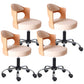 Modern Rotatable Backrest Counter Stool Steel Household Bar Stool with Pulley and Cushion White 4 Piece Set Clearhalo 'Bar Furniture' 'Bar Stools' 'bar_stools' 'furn' 'furn_bar_stools' 'furniture_bar_stools' 'Kitchen & Dining Furniture' 'kitchen&dining_furn' 'kitchen' 'kitchen_furn' Furniture' 4329437