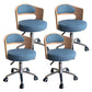 Modern Rotatable Backrest Counter Stool Steel Household Bar Stool with Pulley and Cushion Light Blue 4 Piece Set Clearhalo 'Bar Furniture' 'Bar Stools' 'bar_stools' 'furn' 'furn_bar_stools' 'furniture_bar_stools' 'Kitchen & Dining Furniture' 'kitchen&dining_furn' 'kitchen' 'kitchen_furn' Furniture' 4329439