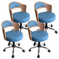 Modern Rotatable Backrest Counter Stool Steel Household Bar Stool with Pulley and Cushion Sky Blue 4 Piece Set Clearhalo 'Bar Furniture' 'Bar Stools' 'bar_stools' 'furn' 'furn_bar_stools' 'furniture_bar_stools' 'Kitchen & Dining Furniture' 'kitchen&dining_furn' 'kitchen' 'kitchen_furn' Furniture' 4329444