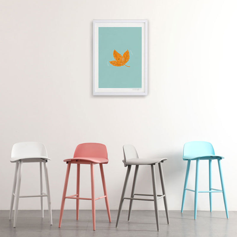 Scandinavian Style Bar-stool with Metal Legs Square Seat Counter Stool for Kitchen Bar Clearhalo 'Bar Furniture' 'Bar Stools' 'bar_stools' 'furn' 'furn_bar_stools' 'furniture_bar_stools' 'Kitchen & Dining Furniture' 'kitchen&dining_furn' 'kitchen' 'kitchen_furn' Furniture' 4329447
