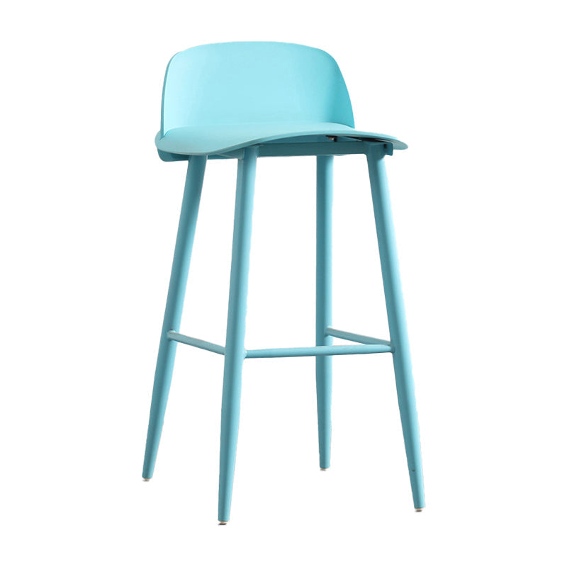 Scandinavian Style Bar-stool with Metal Legs Square Seat Counter Stool for Kitchen Bar Blue 1 Piece Clearhalo 'Bar Furniture' 'Bar Stools' 'bar_stools' 'furn' 'furn_bar_stools' 'furniture_bar_stools' 'Kitchen & Dining Furniture' 'kitchen&dining_furn' 'kitchen' 'kitchen_furn' Furniture' 4329448