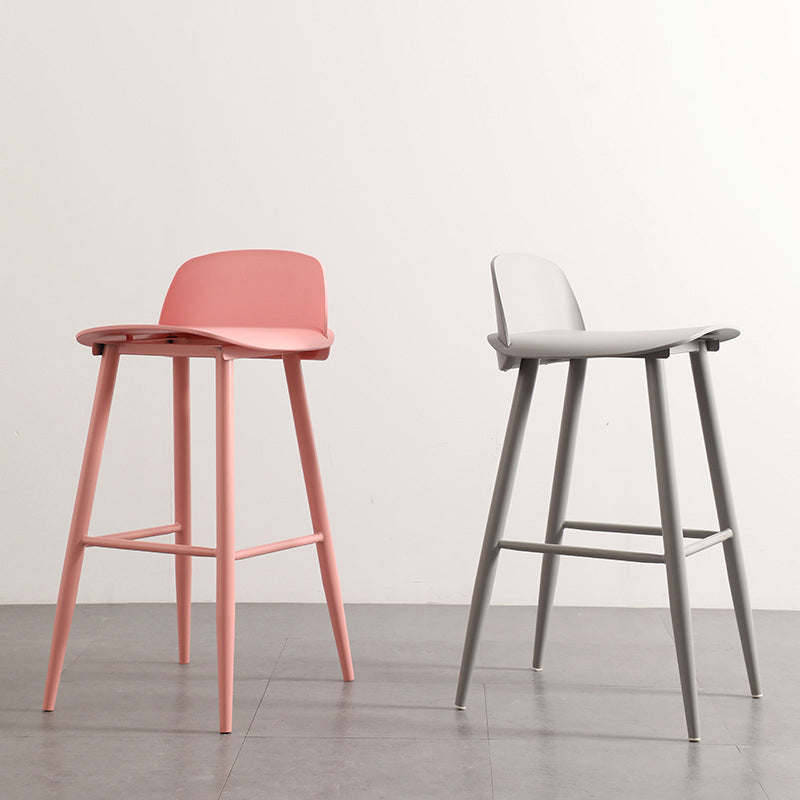 Scandinavian Style Bar-stool with Metal Legs Square Seat Counter Stool for Kitchen Bar Clearhalo 'Bar Furniture' 'Bar Stools' 'bar_stools' 'furn' 'furn_bar_stools' 'furniture_bar_stools' 'Kitchen & Dining Furniture' 'kitchen&dining_furn' 'kitchen' 'kitchen_furn' Furniture' 4329452