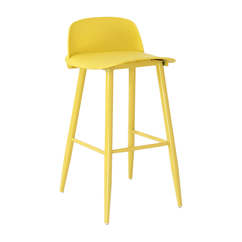 Scandinavian Style Bar-stool with Metal Legs Square Seat Counter Stool for Kitchen Bar Yellow 1 Piece Clearhalo 'Bar Furniture' 'Bar Stools' 'bar_stools' 'furn' 'furn_bar_stools' 'furniture_bar_stools' 'Kitchen & Dining Furniture' 'kitchen&dining_furn' 'kitchen' 'kitchen_furn' Furniture' 4329453