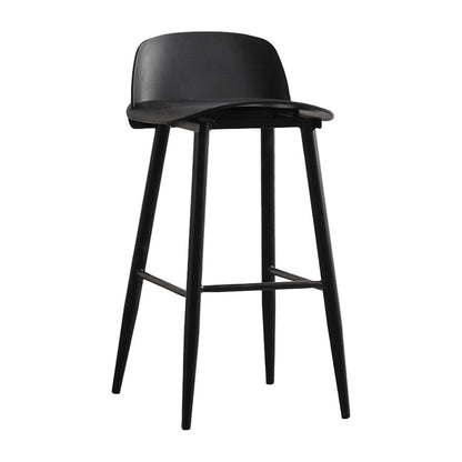 Scandinavian Style Bar-stool with Metal Legs Square Seat Counter Stool for Kitchen Bar Black 1 Piece Clearhalo 'Bar Furniture' 'Bar Stools' 'bar_stools' 'furn' 'furn_bar_stools' 'furniture_bar_stools' 'Kitchen & Dining Furniture' 'kitchen&dining_furn' 'kitchen' 'kitchen_furn' Furniture' 4329455