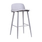 Scandinavian Style Bar-stool with Metal Legs Square Seat Counter Stool for Kitchen Bar Grey 1 Piece Clearhalo 'Bar Furniture' 'Bar Stools' 'bar_stools' 'furn' 'furn_bar_stools' 'furniture_bar_stools' 'Kitchen & Dining Furniture' 'kitchen&dining_furn' 'kitchen' 'kitchen_furn' Furniture' 4329457