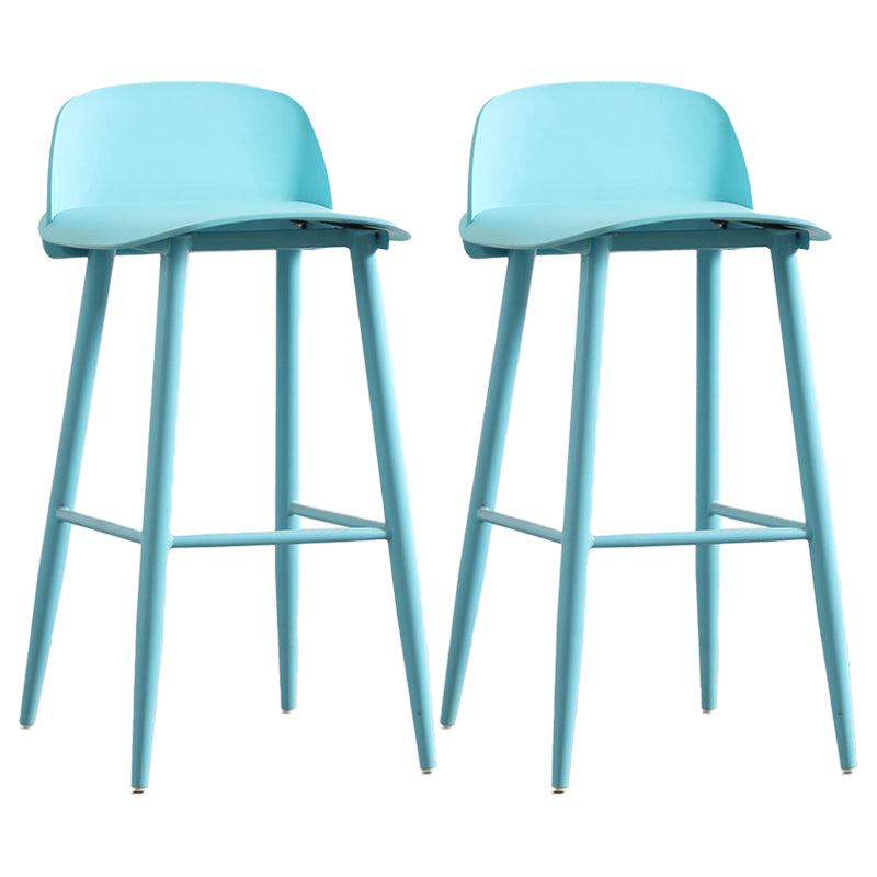 Scandinavian Style Bar-stool with Metal Legs Square Seat Counter Stool for Kitchen Bar Blue 2 Piece Set Clearhalo 'Bar Furniture' 'Bar Stools' 'bar_stools' 'furn' 'furn_bar_stools' 'furniture_bar_stools' 'Kitchen & Dining Furniture' 'kitchen&dining_furn' 'kitchen' 'kitchen_furn' Furniture' 4329467