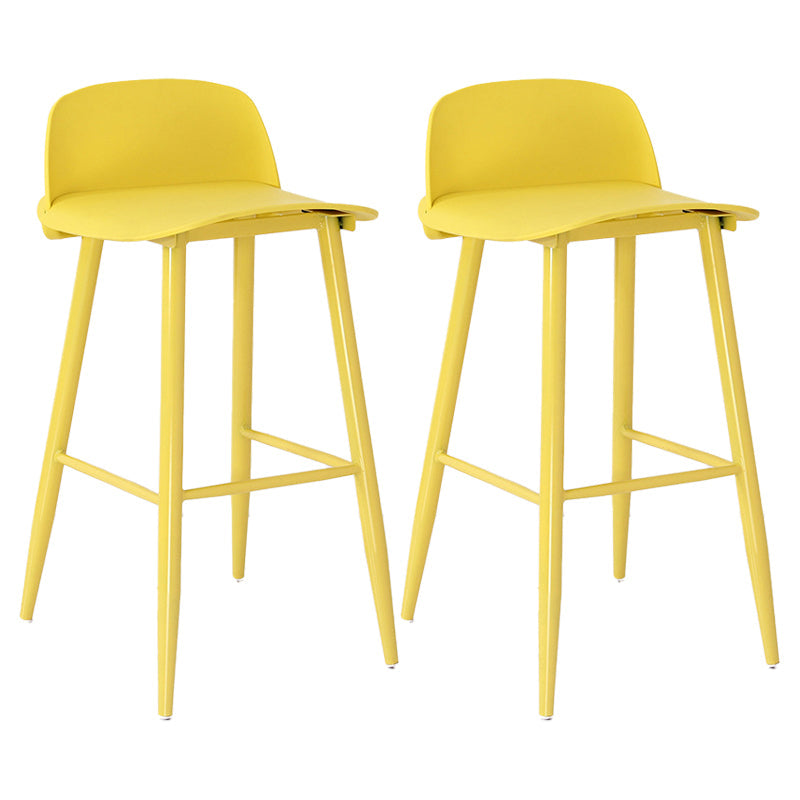 Scandinavian Style Bar-stool with Metal Legs Square Seat Counter Stool for Kitchen Bar Yellow 2 Piece Set Clearhalo 'Bar Furniture' 'Bar Stools' 'bar_stools' 'furn' 'furn_bar_stools' 'furniture_bar_stools' 'Kitchen & Dining Furniture' 'kitchen&dining_furn' 'kitchen' 'kitchen_furn' Furniture' 4329470