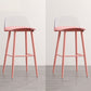 Scandinavian Style Bar-stool with Metal Legs Square Seat Counter Stool for Kitchen Bar Red Clear 2 Piece Set Clearhalo 'Bar Furniture' 'Bar Stools' 'bar_stools' 'furn' 'furn_bar_stools' 'furniture_bar_stools' 'Kitchen & Dining Furniture' 'kitchen&dining_furn' 'kitchen' 'kitchen_furn' Furniture' 4329474