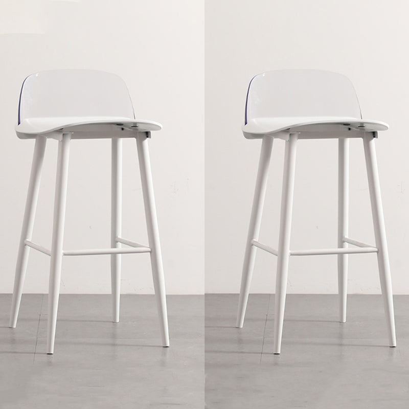 Scandinavian Style Bar-stool with Metal Legs Square Seat Counter Stool for Kitchen Bar White-Clear 2 Piece Set Clearhalo 'Bar Furniture' 'Bar Stools' 'bar_stools' 'furn' 'furn_bar_stools' 'furniture_bar_stools' 'Kitchen & Dining Furniture' 'kitchen&dining_furn' 'kitchen' 'kitchen_furn' Furniture' 4329475
