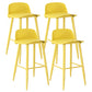Scandinavian Style Bar-stool with Metal Legs Square Seat Counter Stool for Kitchen Bar Yellow 4 Piece Set Clearhalo 'Bar Furniture' 'Bar Stools' 'bar_stools' 'furn' 'furn_bar_stools' 'furniture_bar_stools' 'Kitchen & Dining Furniture' 'kitchen&dining_furn' 'kitchen' 'kitchen_furn' Furniture' 4329482