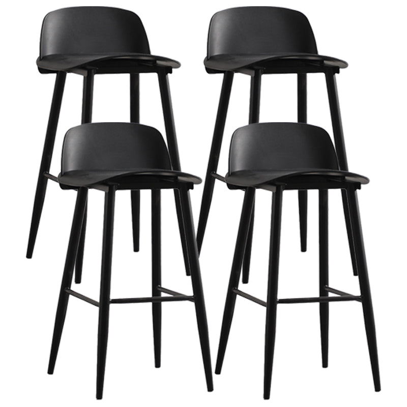 Scandinavian Style Bar-stool with Metal Legs Square Seat Counter Stool for Kitchen Bar Black 4 Piece Set Clearhalo 'Bar Furniture' 'Bar Stools' 'bar_stools' 'furn' 'furn_bar_stools' 'furniture_bar_stools' 'Kitchen & Dining Furniture' 'kitchen&dining_furn' 'kitchen' 'kitchen_furn' Furniture' 4329483