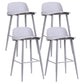 Scandinavian Style Bar-stool with Metal Legs Square Seat Counter Stool for Kitchen Bar Grey 4 Piece Set Clearhalo 'Bar Furniture' 'Bar Stools' 'bar_stools' 'furn' 'furn_bar_stools' 'furniture_bar_stools' 'Kitchen & Dining Furniture' 'kitchen&dining_furn' 'kitchen' 'kitchen_furn' Furniture' 4329484