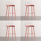 Scandinavian Style Bar-stool with Metal Legs Square Seat Counter Stool for Kitchen Bar Red Clear 4 Piece Set Clearhalo 'Bar Furniture' 'Bar Stools' 'bar_stools' 'furn' 'furn_bar_stools' 'furniture_bar_stools' 'Kitchen & Dining Furniture' 'kitchen&dining_furn' 'kitchen' 'kitchen_furn' Furniture' 4329486
