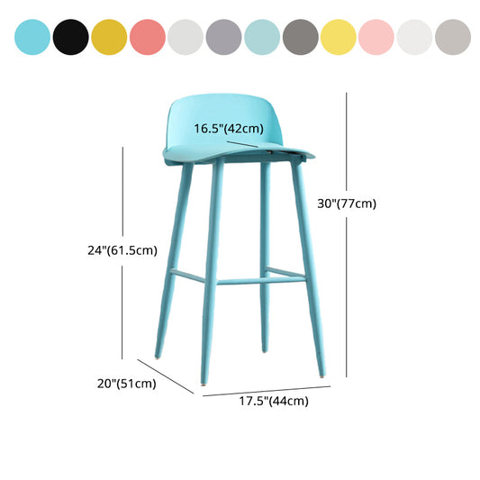 Scandinavian Style Bar-stool with Metal Legs Square Seat Counter Stool for Kitchen Bar Clearhalo 'Bar Furniture' 'Bar Stools' 'bar_stools' 'furn' 'furn_bar_stools' 'furniture_bar_stools' 'Kitchen & Dining Furniture' 'kitchen&dining_furn' 'kitchen' 'kitchen_furn' Furniture' 4329492