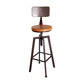 Industrial Iron Bar Stools with Footrest Adjustable Height Rotation Barstool Bronze With Back 1 Piece Clearhalo 'Bar Furniture' 'Bar Stools' 'bar_stools' 'furn' 'furn_bar_stools' 'furniture_bar_stools' 'Kitchen & Dining Furniture' 'kitchen&dining_furn' 'kitchen' 'kitchen_furn' Furniture' 4329540