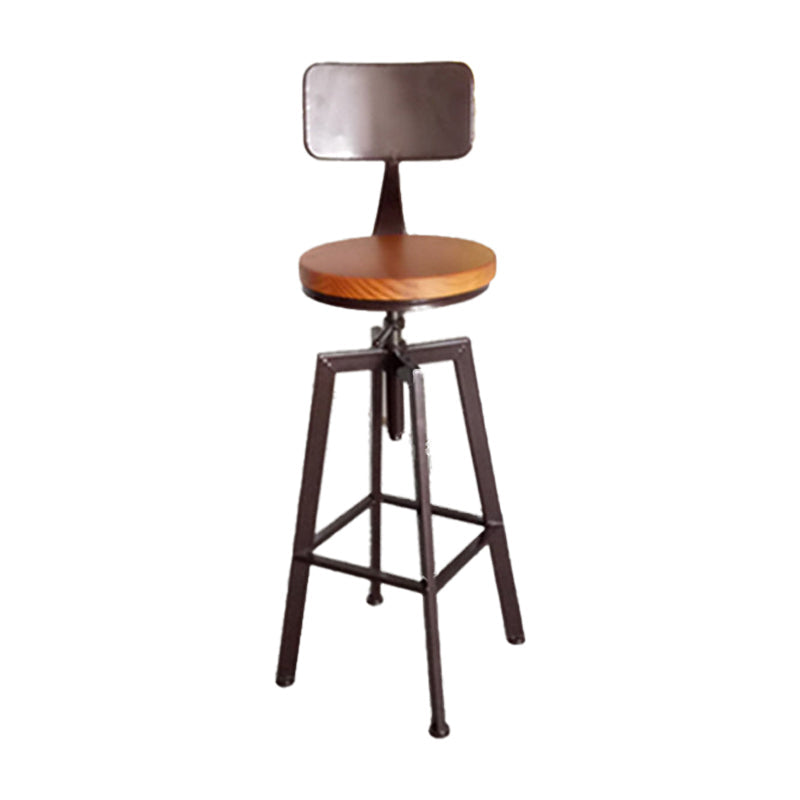 Industrial Iron Bar Stools with Footrest Adjustable Height Rotation Barstool Bronze With Back 1 Piece Clearhalo 'Bar Furniture' 'Bar Stools' 'bar_stools' 'furn' 'furn_bar_stools' 'furniture_bar_stools' 'Kitchen & Dining Furniture' 'kitchen&dining_furn' 'kitchen' 'kitchen_furn' Furniture' 4329540