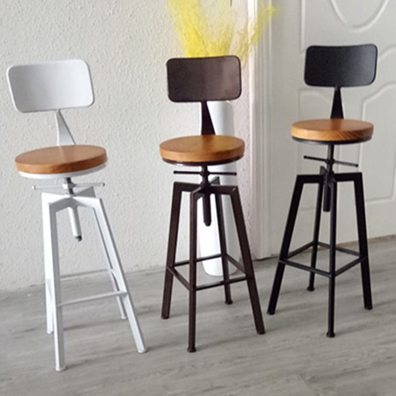 Industrial Iron Bar Stools with Footrest Adjustable Height Rotation Barstool Clearhalo 'Bar Furniture' 'Bar Stools' 'bar_stools' 'furn' 'furn_bar_stools' 'furniture_bar_stools' 'Kitchen & Dining Furniture' 'kitchen&dining_furn' 'kitchen' 'kitchen_furn' Furniture' 4329543