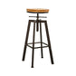 Industrial Iron Bar Stools with Footrest Adjustable Height Rotation Barstool Bronze Backless 1 Piece Clearhalo 'Bar Furniture' 'Bar Stools' 'bar_stools' 'furn' 'furn_bar_stools' 'furniture_bar_stools' 'Kitchen & Dining Furniture' 'kitchen&dining_furn' 'kitchen' 'kitchen_furn' Furniture' 4329546