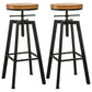 Industrial Iron Bar Stools with Footrest Adjustable Height Rotation Barstool Black Backless 2 Piece Set Clearhalo 'Bar Furniture' 'Bar Stools' 'bar_stools' 'furn' 'furn_bar_stools' 'furniture_bar_stools' 'Kitchen & Dining Furniture' 'kitchen&dining_furn' 'kitchen' 'kitchen_furn' Furniture' 4329553