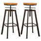 Industrial Iron Bar Stools with Footrest Adjustable Height Rotation Barstool Bronze Backless 2 Piece Set Clearhalo 'Bar Furniture' 'Bar Stools' 'bar_stools' 'furn' 'furn_bar_stools' 'furniture_bar_stools' 'Kitchen & Dining Furniture' 'kitchen&dining_furn' 'kitchen' 'kitchen_furn' Furniture' 4329554