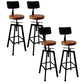 Industrial Iron Bar Stools with Footrest Adjustable Height Rotation Barstool Black With Back 4 Piece Set Clearhalo 'Bar Furniture' 'Bar Stools' 'bar_stools' 'furn' 'furn_bar_stools' 'furniture_bar_stools' 'Kitchen & Dining Furniture' 'kitchen&dining_furn' 'kitchen' 'kitchen_furn' Furniture' 4329556