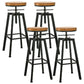 Industrial Iron Bar Stools with Footrest Adjustable Height Rotation Barstool Black Backless 4 Piece Set Clearhalo 'Bar Furniture' 'Bar Stools' 'bar_stools' 'furn' 'furn_bar_stools' 'furniture_bar_stools' 'Kitchen & Dining Furniture' 'kitchen&dining_furn' 'kitchen' 'kitchen_furn' Furniture' 4329559