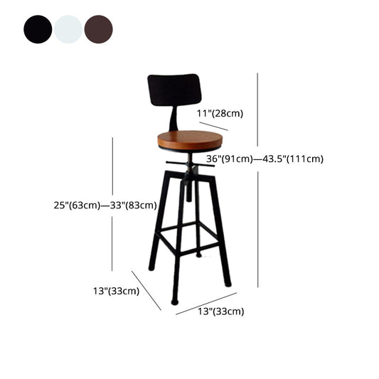 Industrial Iron Bar Stools with Footrest Adjustable Height Rotation Barstool Clearhalo 'Bar Furniture' 'Bar Stools' 'bar_stools' 'furn' 'furn_bar_stools' 'furniture_bar_stools' 'Kitchen & Dining Furniture' 'kitchen&dining_furn' 'kitchen' 'kitchen_furn' Furniture' 4329563