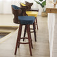 Nordic Style Counter and Bar Stool Backrest Solid Wood Upholstered Counter Chair Clearhalo 'Bar Furniture' 'Bar Stools' 'bar_stools' 'furniture_bar_stools' 'Kitchen & Dining Furniture' 'kitchen&dining_furn' 'kitchen' 'kitchen_furn' Furniture' 4329564