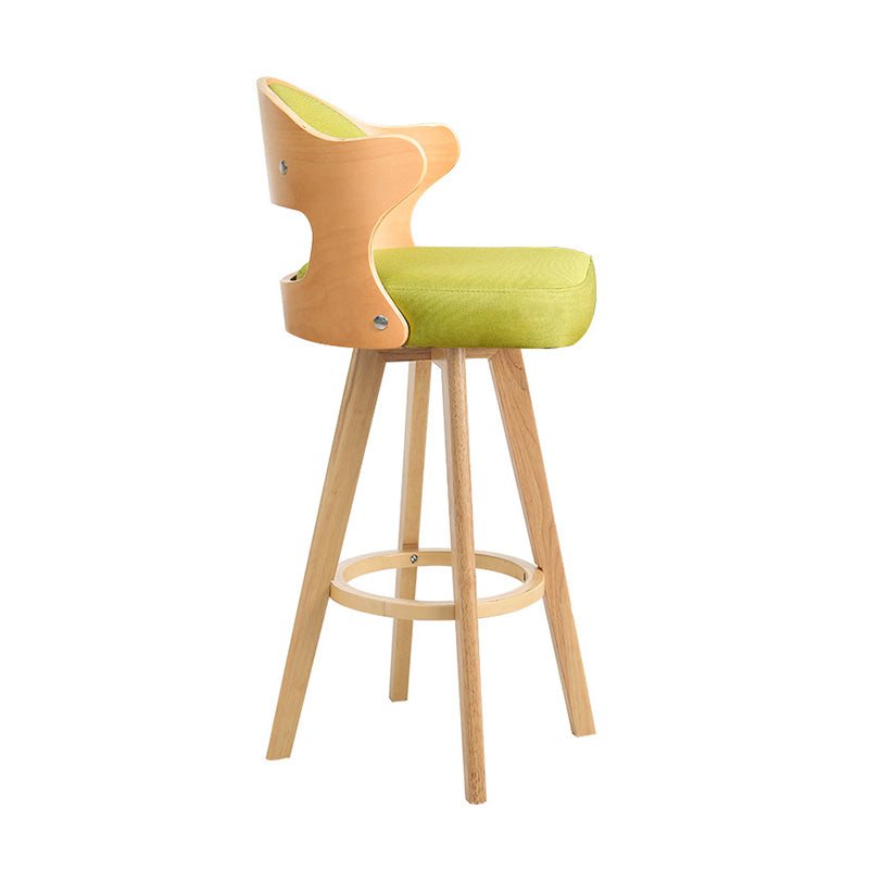 Nordic Style Counter and Bar Stool Backrest Solid Wood Upholstered Counter Chair Fruit Green 1 Piece Clearhalo 'Bar Furniture' 'Bar Stools' 'bar_stools' 'furniture_bar_stools' 'Kitchen & Dining Furniture' 'kitchen&dining_furn' 'kitchen' 'kitchen_furn' Furniture' 4329567