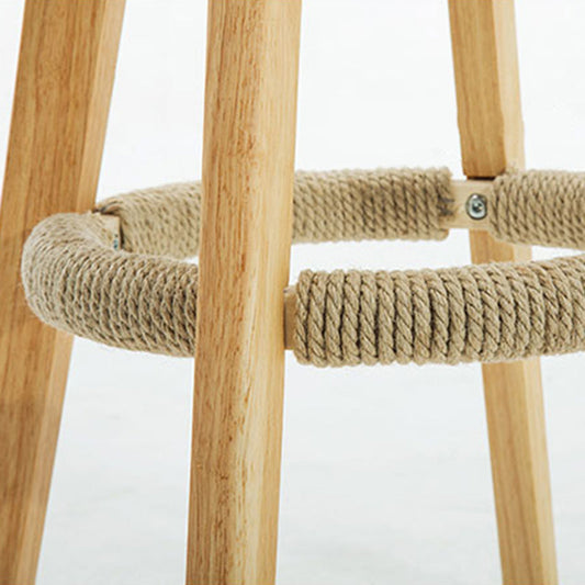 Nordic Style Counter and Bar Stool Backrest Solid Wood Upholstered Counter Chair Clearhalo 'Bar Furniture' 'Bar Stools' 'bar_stools' 'furniture_bar_stools' 'Kitchen & Dining Furniture' 'kitchen&dining_furn' 'kitchen' 'kitchen_furn' Furniture' 4329576