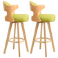 Nordic Style Counter and Bar Stool Backrest Solid Wood Upholstered Counter Chair Fruit Green Set of 2 Clearhalo 'Bar Furniture' 'Bar Stools' 'bar_stools' 'furniture_bar_stools' 'Kitchen & Dining Furniture' 'kitchen&dining_furn' 'kitchen' 'kitchen_furn' Furniture' 4329577