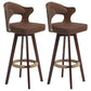 Nordic Style Counter and Bar Stool Backrest Solid Wood Upholstered Counter Chair Coffee Set of 2 Clearhalo 'Bar Furniture' 'Bar Stools' 'bar_stools' 'furniture_bar_stools' 'Kitchen & Dining Furniture' 'kitchen&dining_furn' 'kitchen' 'kitchen_furn' Furniture' 4329578