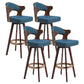 Nordic Style Counter and Bar Stool Backrest Solid Wood Upholstered Counter Chair Blue-Brown Set of 4 Clearhalo 'Bar Furniture' 'Bar Stools' 'bar_stools' 'furniture_bar_stools' 'Kitchen & Dining Furniture' 'kitchen&dining_furn' 'kitchen' 'kitchen_furn' Furniture' 4329581