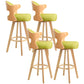 Nordic Style Counter and Bar Stool Backrest Solid Wood Upholstered Counter Chair Fruit Green Set of 4 Clearhalo 'Bar Furniture' 'Bar Stools' 'bar_stools' 'furniture_bar_stools' 'Kitchen & Dining Furniture' 'kitchen&dining_furn' 'kitchen' 'kitchen_furn' Furniture' 4329582