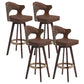 Nordic Style Counter and Bar Stool Backrest Solid Wood Upholstered Counter Chair Coffee Set of 4 Clearhalo 'Bar Furniture' 'Bar Stools' 'bar_stools' 'furniture_bar_stools' 'Kitchen & Dining Furniture' 'kitchen&dining_furn' 'kitchen' 'kitchen_furn' Furniture' 4329583