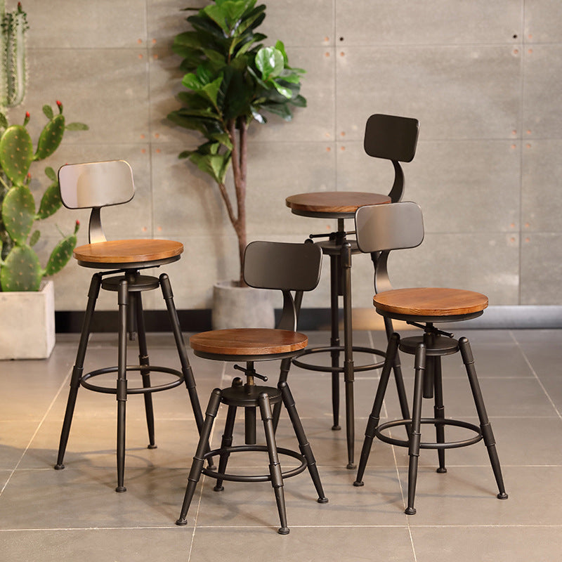 Industrial Style Barstool Rotatable and Liftable Cafe Bar Counter Height Stools Clearhalo 'Bar Furniture' 'Bar Stools' 'bar_stools' 'furn' 'furn_bar_stools' 'furniture_bar_stools' 'Kitchen & Dining Furniture' 'kitchen&dining_furn' 'kitchen' 'kitchen_furn' Furniture' 4329587