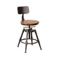 Industrial Style Barstool Rotatable and Liftable Cafe Bar Counter Height Stools 1 Piece Short Stool(18"H) Clearhalo 'Bar Furniture' 'Bar Stools' 'bar_stools' 'furn' 'furn_bar_stools' 'furniture_bar_stools' 'Kitchen & Dining Furniture' 'kitchen&dining_furn' 'kitchen' 'kitchen_furn' Furniture' 4329588