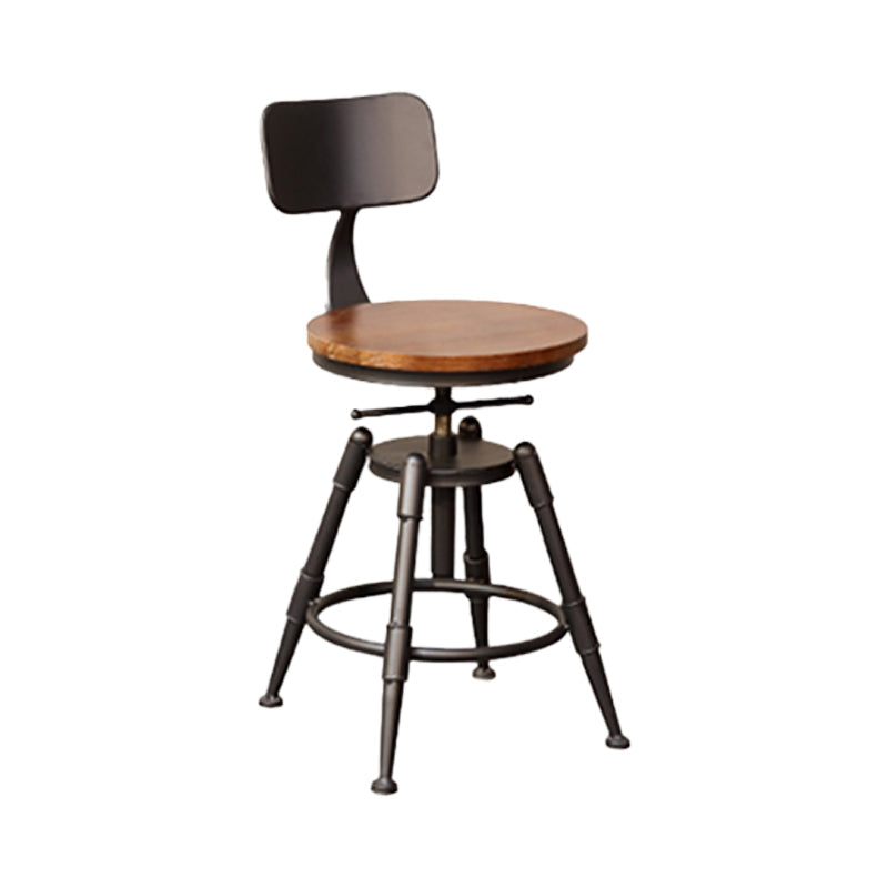 Industrial Style Barstool Rotatable and Liftable Cafe Bar Counter Height Stools 1 Piece Short Stool(18"H) Clearhalo 'Bar Furniture' 'Bar Stools' 'bar_stools' 'furn' 'furn_bar_stools' 'furniture_bar_stools' 'Kitchen & Dining Furniture' 'kitchen&dining_furn' 'kitchen' 'kitchen_furn' Furniture' 4329588
