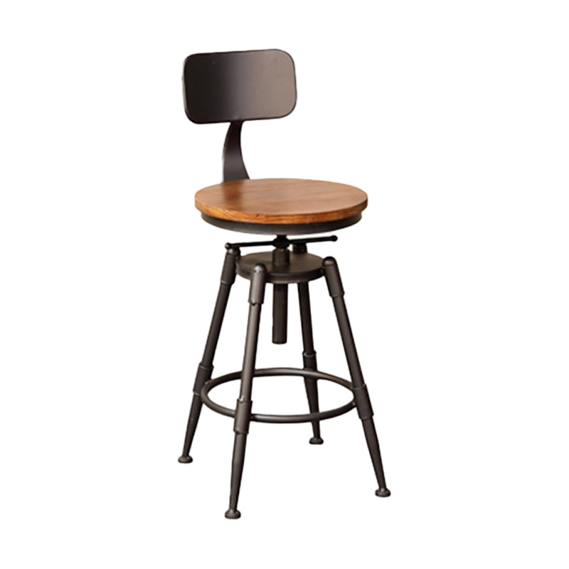 Industrial Style Barstool Rotatable and Liftable Cafe Bar Counter Height Stools 1 Piece Short Stool(22"H) Clearhalo 'Bar Furniture' 'Bar Stools' 'bar_stools' 'furn' 'furn_bar_stools' 'furniture_bar_stools' 'Kitchen & Dining Furniture' 'kitchen&dining_furn' 'kitchen' 'kitchen_furn' Furniture' 4329589