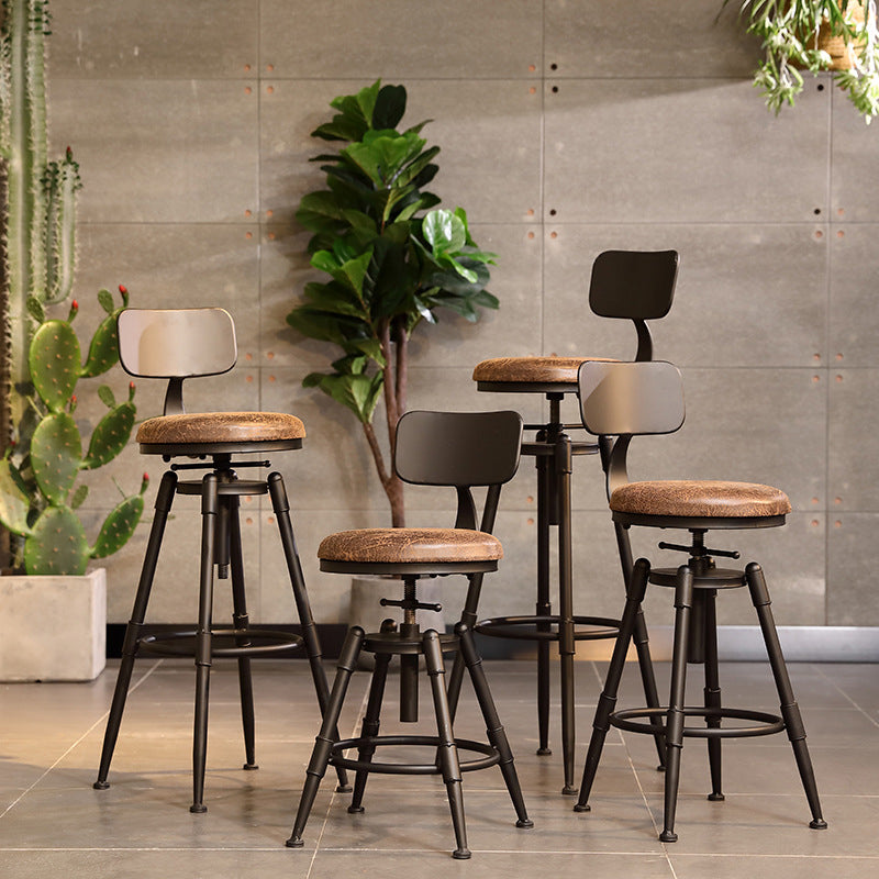 Industrial Style Barstool Rotatable and Liftable Cafe Bar Counter Height Stools Clearhalo 'Bar Furniture' 'Bar Stools' 'bar_stools' 'furn' 'furn_bar_stools' 'furniture_bar_stools' 'Kitchen & Dining Furniture' 'kitchen&dining_furn' 'kitchen' 'kitchen_furn' Furniture' 4329590